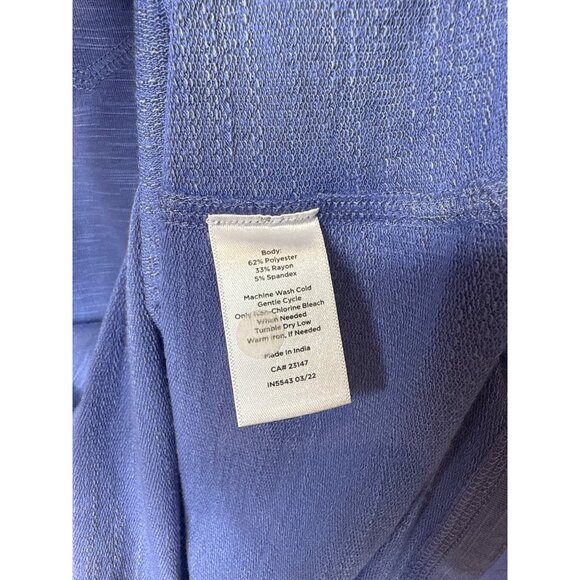 Talbots Top Womens Ruched Elbow Sleeve T Shirt Size S Blue Stretch Tee Casual - Picture 5 of 9